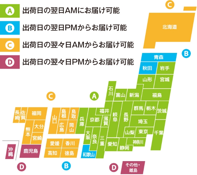 出荷日からお届けまでの日数